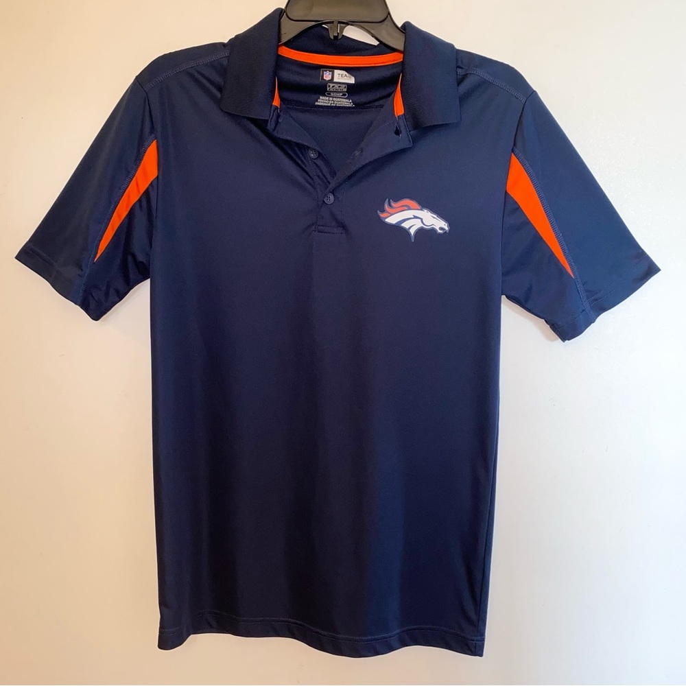Denver Broncos Mens NFL Team Apparel (Size: Small) Short Sleeve Polo Shirt